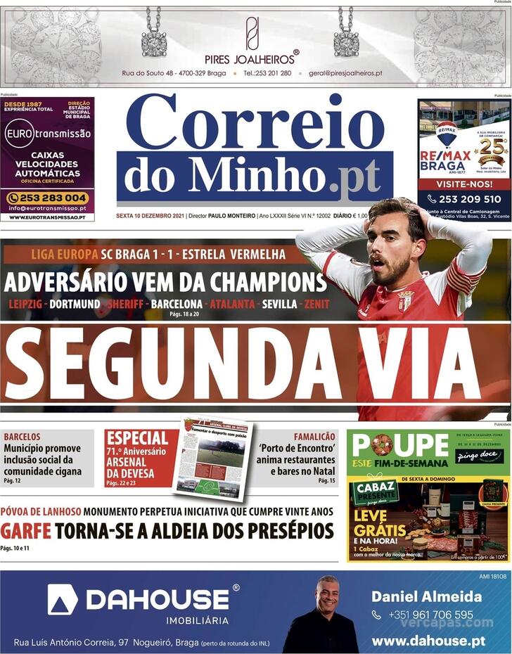 Capa Correio Do Minho De