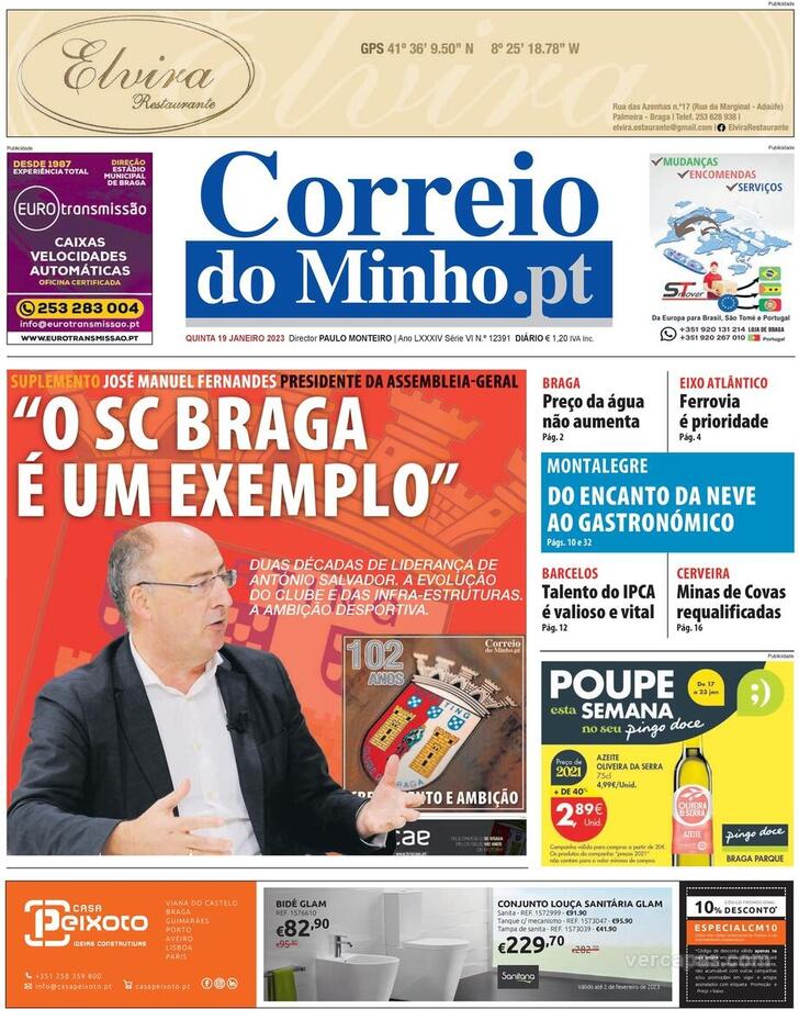 Capa Correio Do Minho De