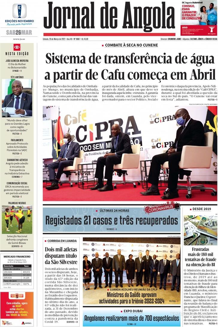 Capa Jornal De Angola De