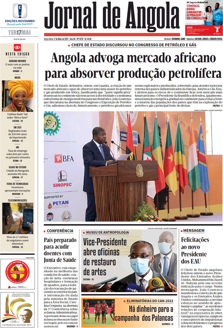 Capa Jornal De Angola De