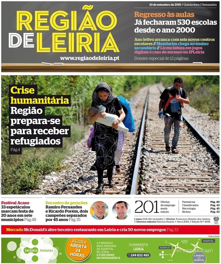 Capa Jornal De Leiria De 2015 09 03