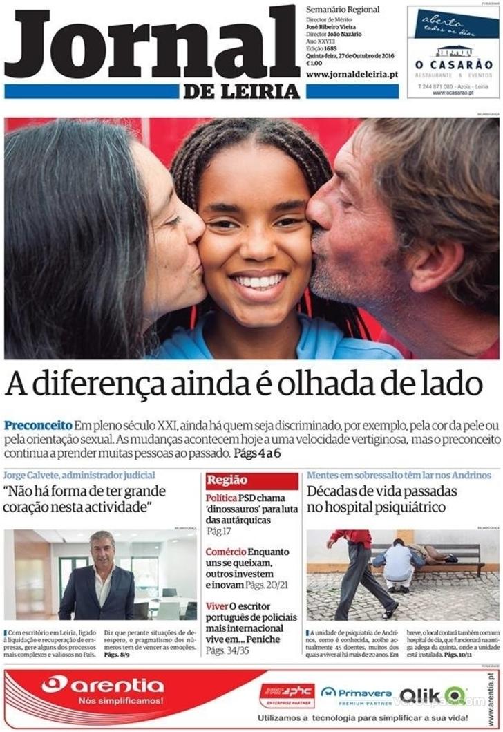 Capa Jornal De Leiria De 2016 10 27