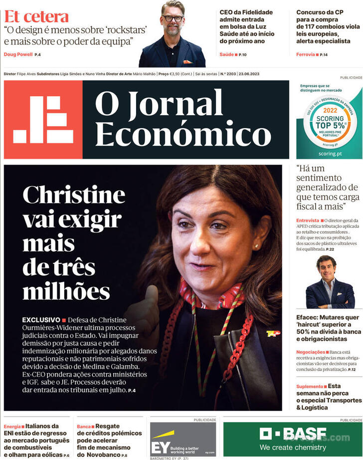 Capa Jornal Económico de 2023 06 23