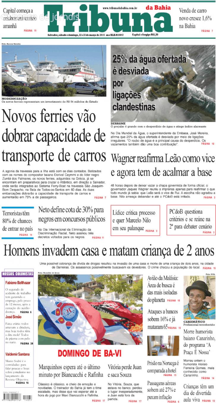 Capa Tribuna Da Bahia De