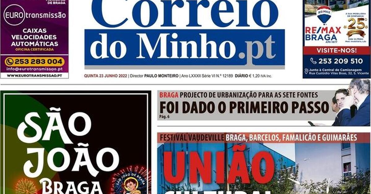 Capa Correio Do Minho De 2022 06 23