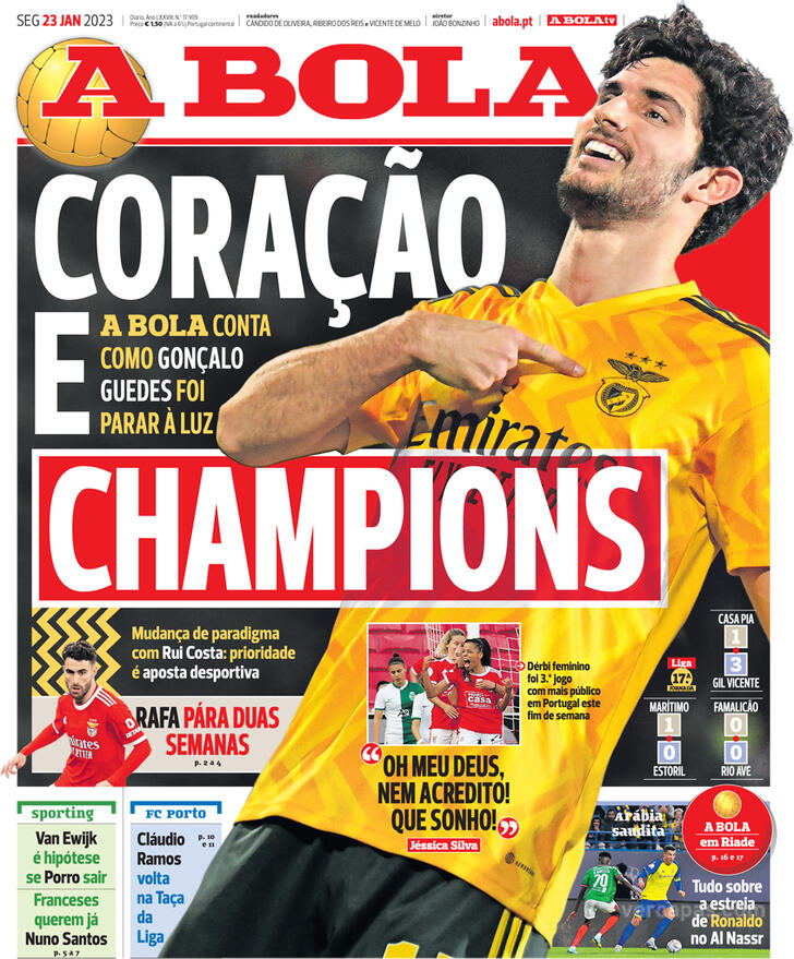 Fora-de-jogo: Capas: O mercado em Alvalade, o regresso de Guedes ao Benfica  e Conceição ao ataque do trono do Rei Artur