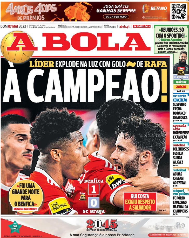 Fora-de-jogo: Capas: A vitória do Benfica frente ao Sporting em grande  destaque e ainda as novidades no Dragão