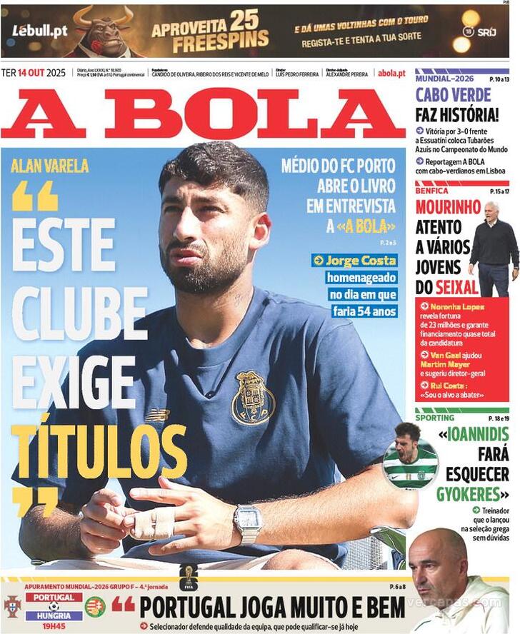 Capa A Bola - 2025-10-14