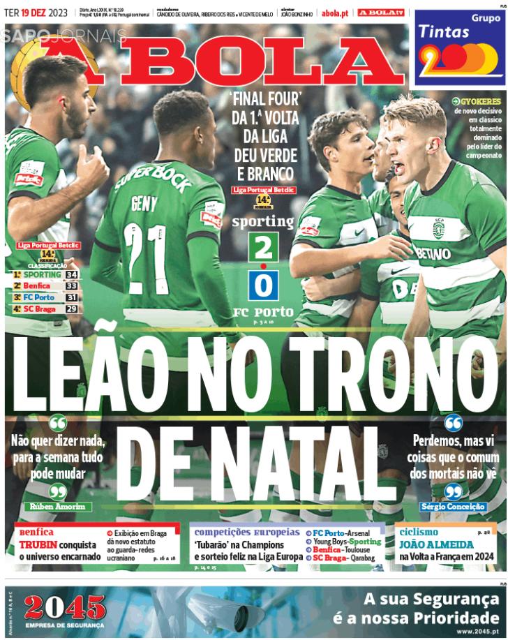 Fora-de-jogo: Capas: A polémica vitória do Sporting, o mercado no