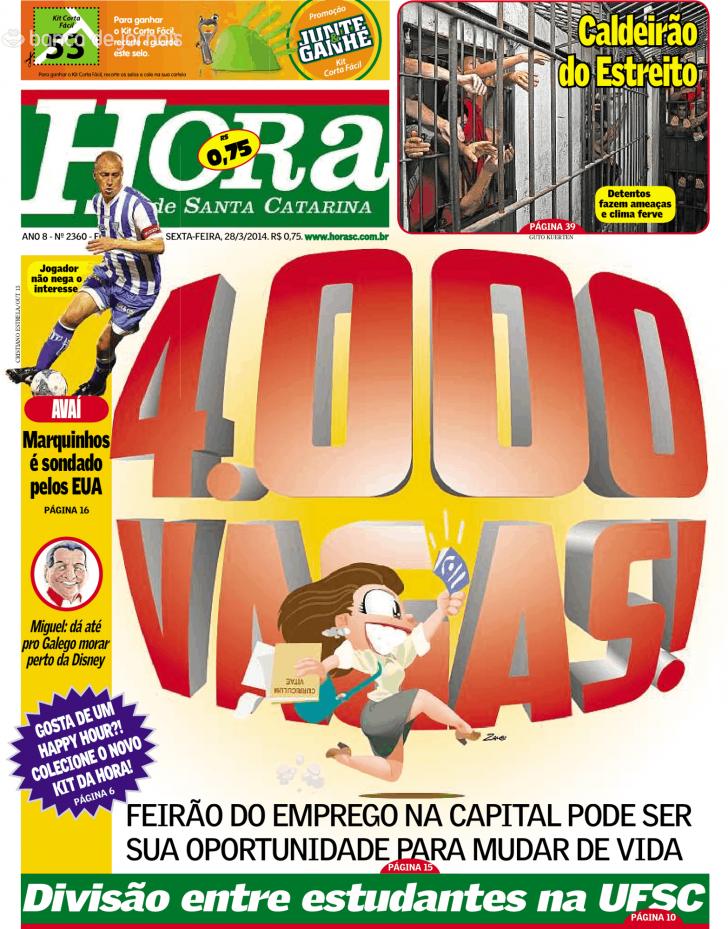Capa A Hora de Santa Catarina - 2014-03-28