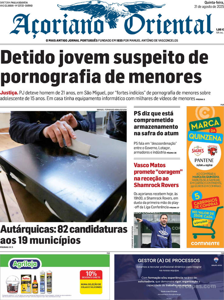 Capa Aoriano Oriental - 2025-08-21