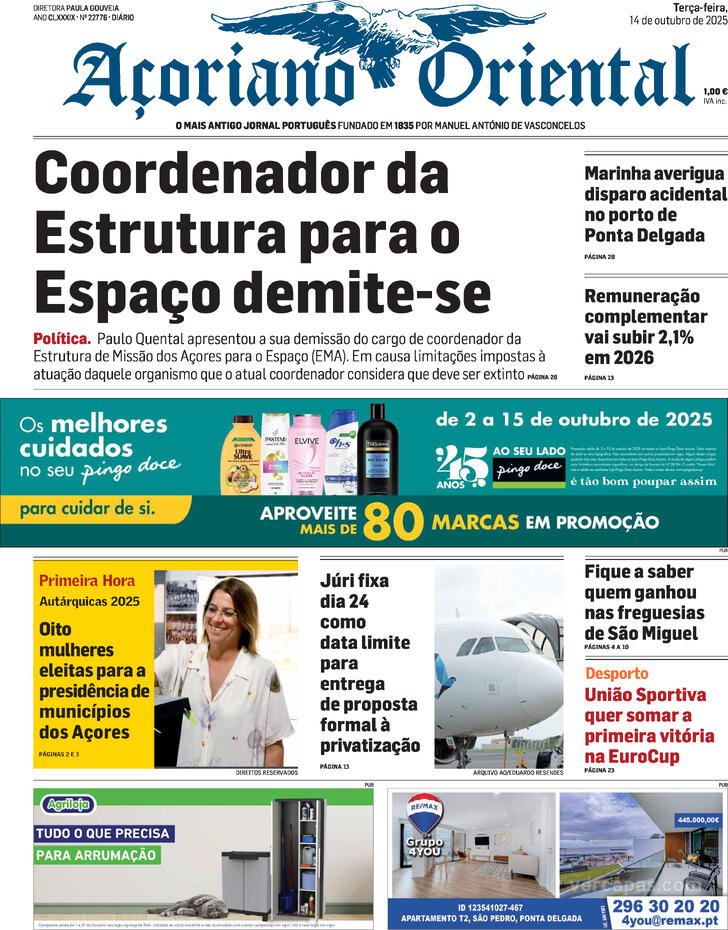 Capa Aoriano Oriental - 2025-10-14