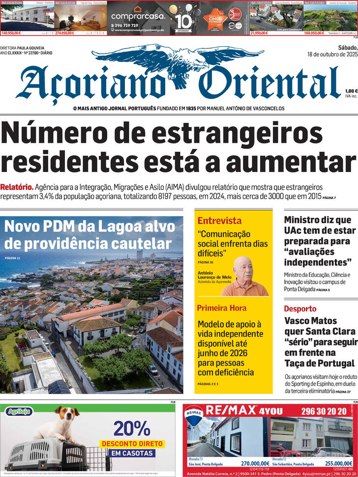 Capa Aoriano Oriental - 2025-10-18