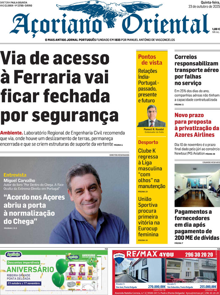 Capa Aoriano Oriental - 2025-10-23