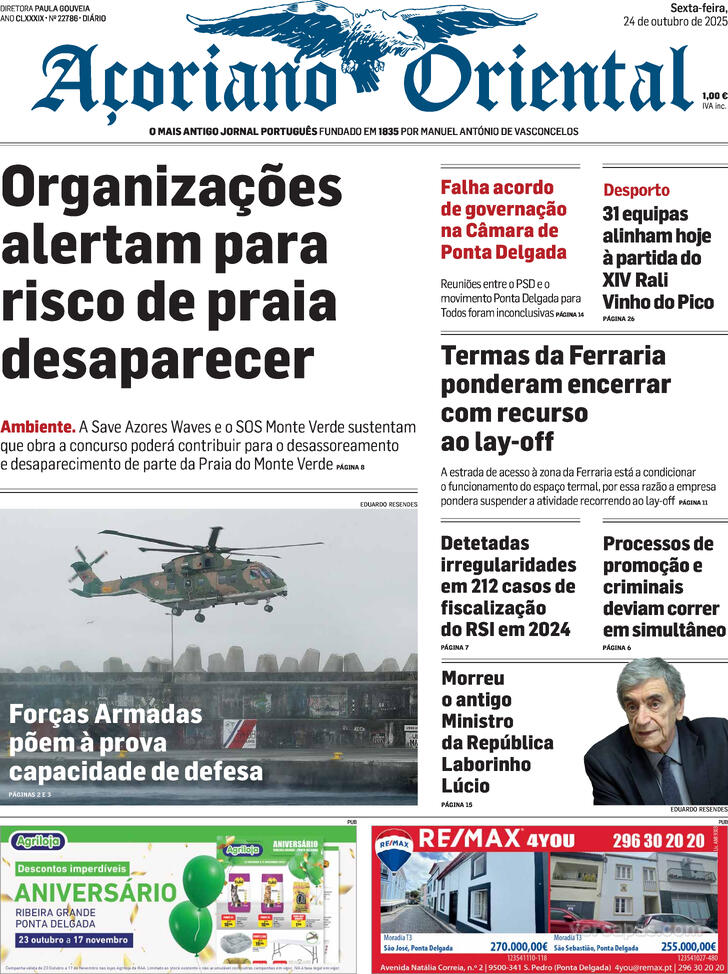 Capa Aoriano Oriental - 2025-10-24