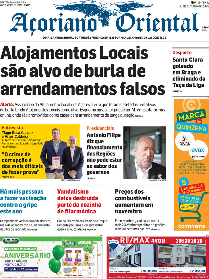 Capa Aoriano Oriental - 2025-10-30