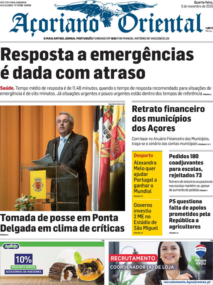 Capa Aoriano Oriental - 2025-11-05