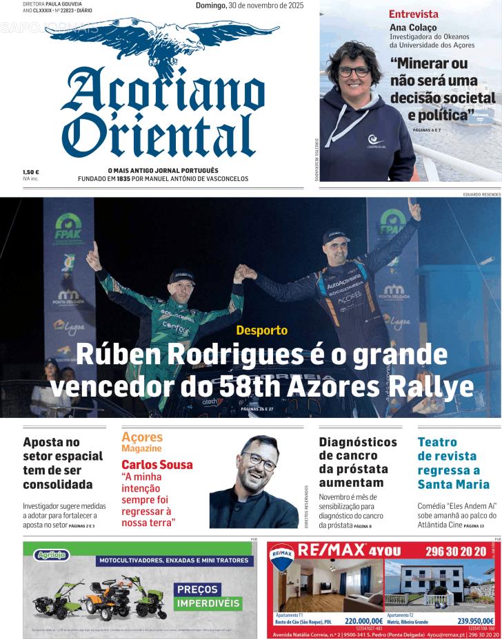 Capa Aoriano Oriental - 2025-11-30