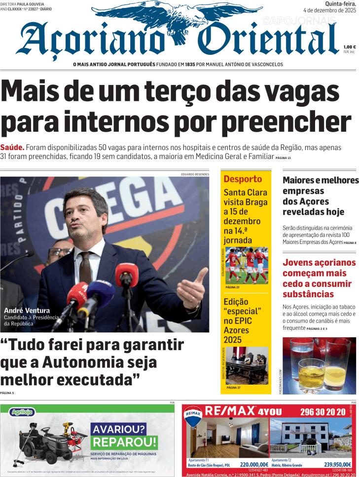 Capa Aoriano Oriental - 2025-12-04