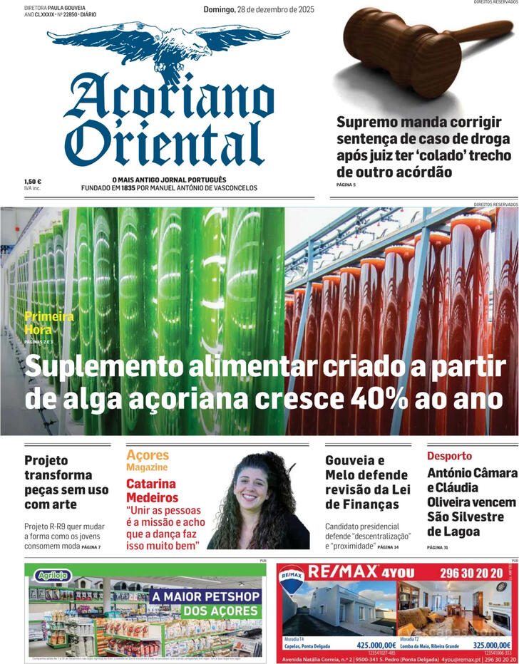 Capa A�oriano Oriental - 2025-12-28