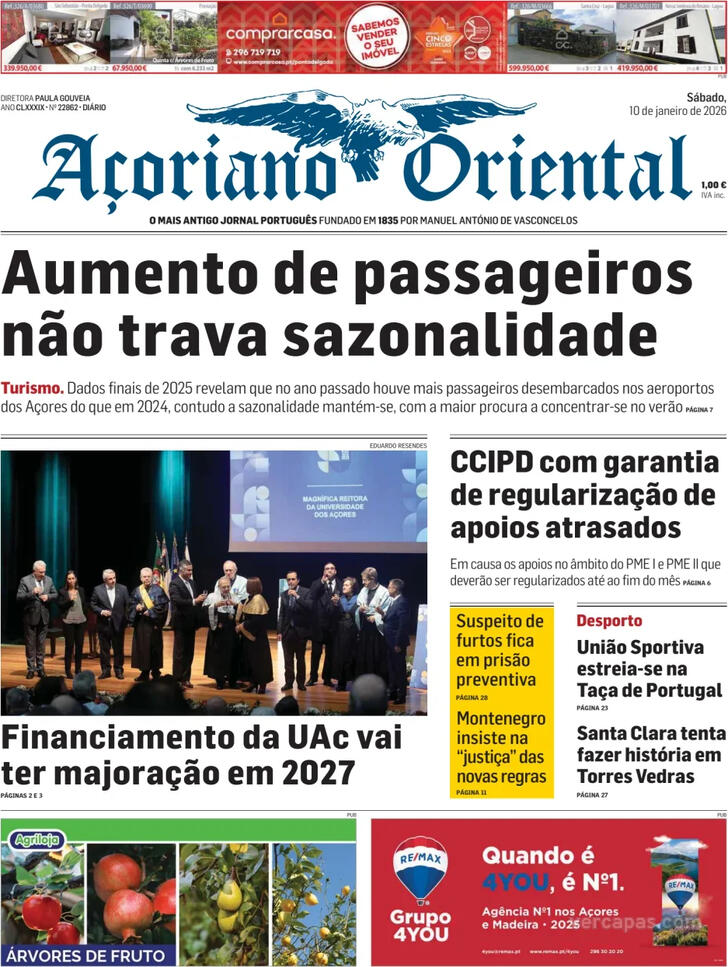 Capa A�oriano Oriental - 2026-01-10