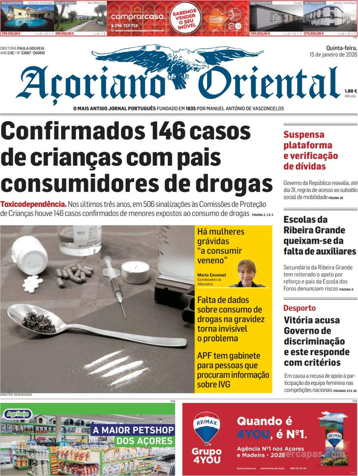 Capa A�oriano Oriental - 2026-01-15