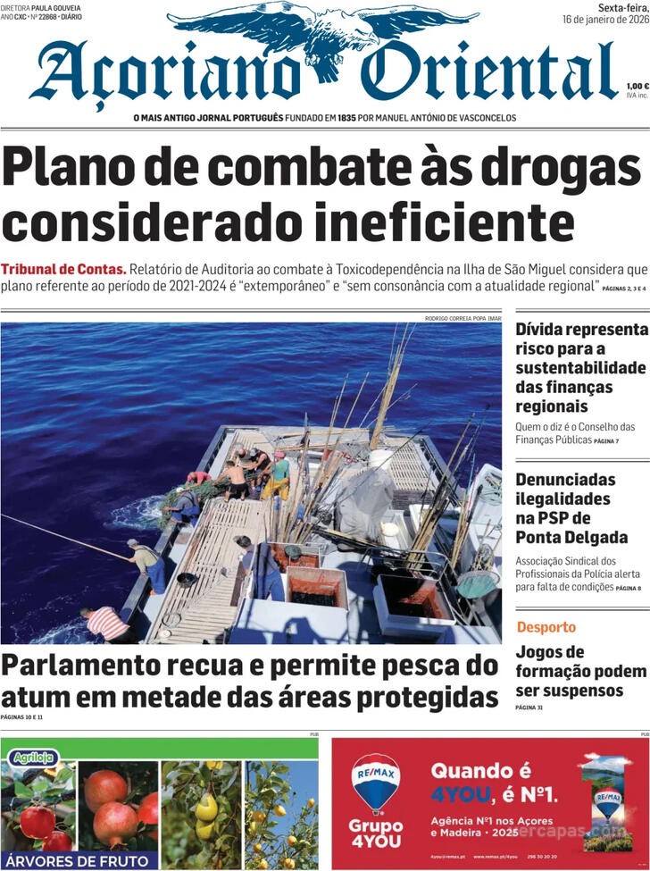 Capa A�oriano Oriental - 2026-01-16