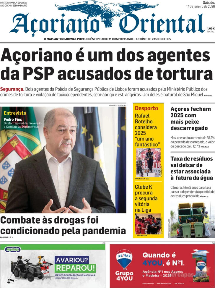 Capa A�oriano Oriental - 2026-01-17