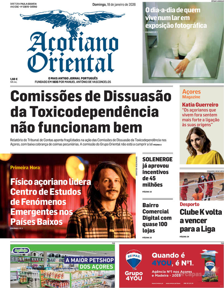 Capa A�oriano Oriental - 2026-01-18