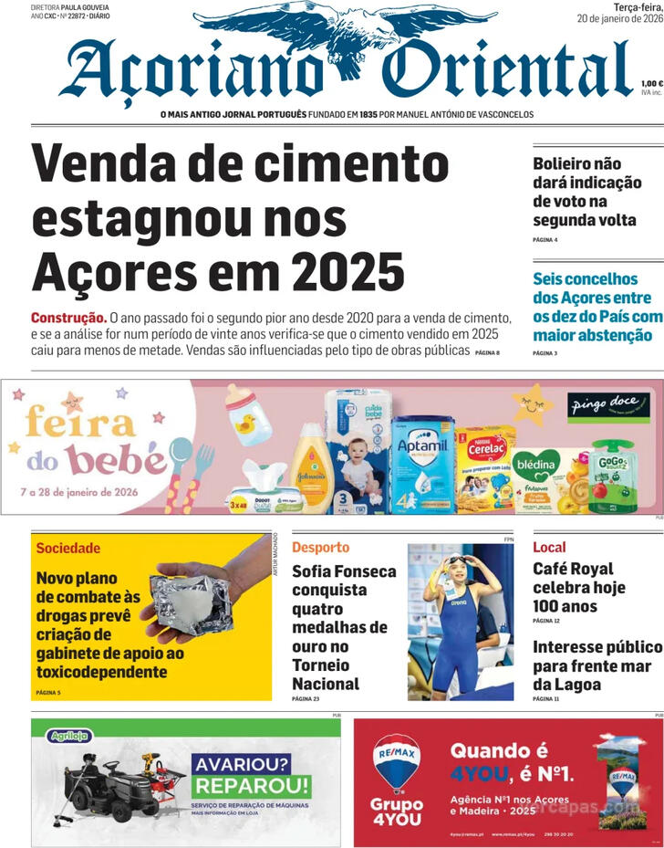 Capa A�oriano Oriental - 2026-01-20