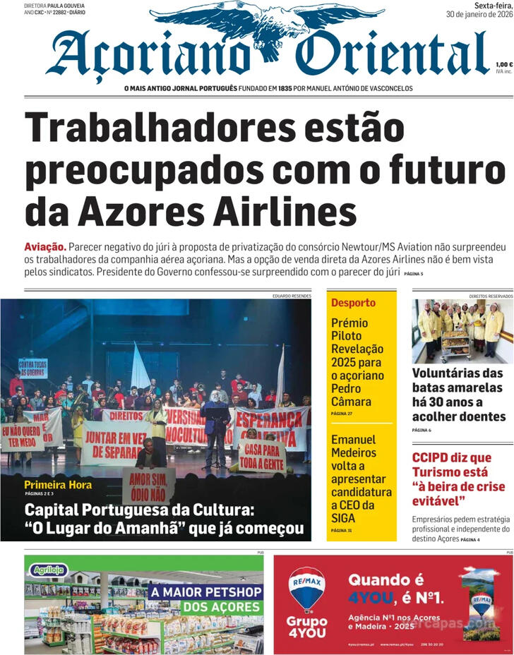 Capa A�oriano Oriental - 2026-01-30