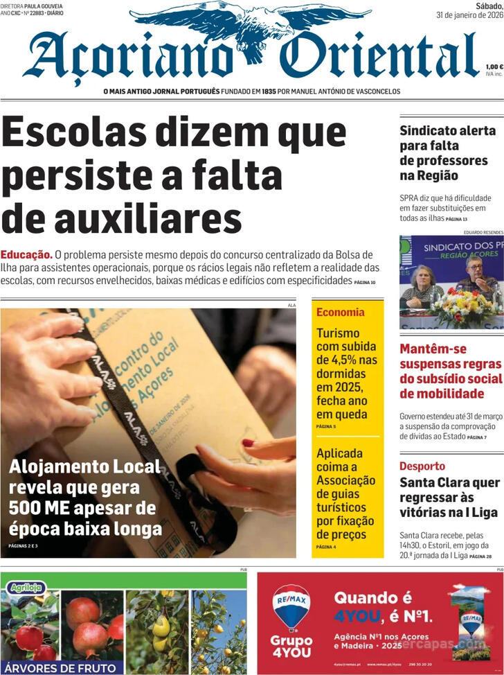 Capa A�oriano Oriental - 2026-01-31