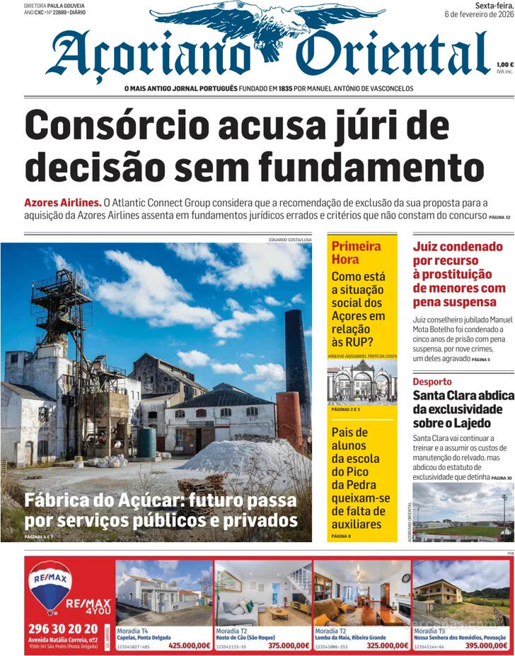 Capa A�oriano Oriental - 2026-02-06