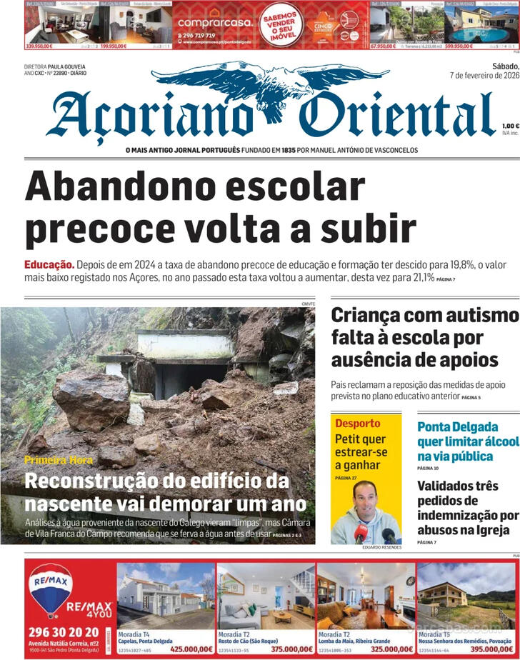 Capa A�oriano Oriental - 2026-02-07