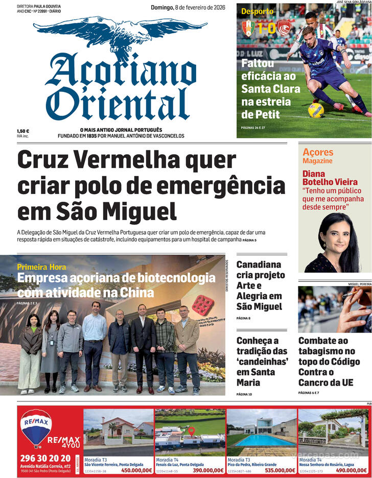 Capa A�oriano Oriental - 2026-02-08