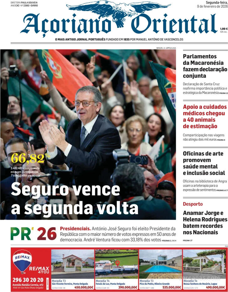 Capa A�oriano Oriental - 2026-02-09