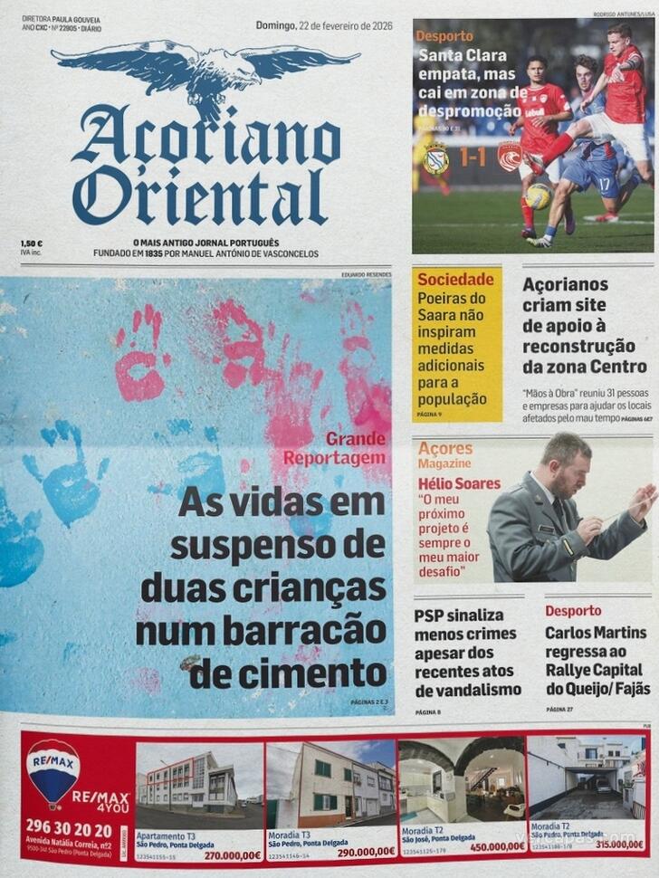 Capa A�oriano Oriental - 2026-02-22