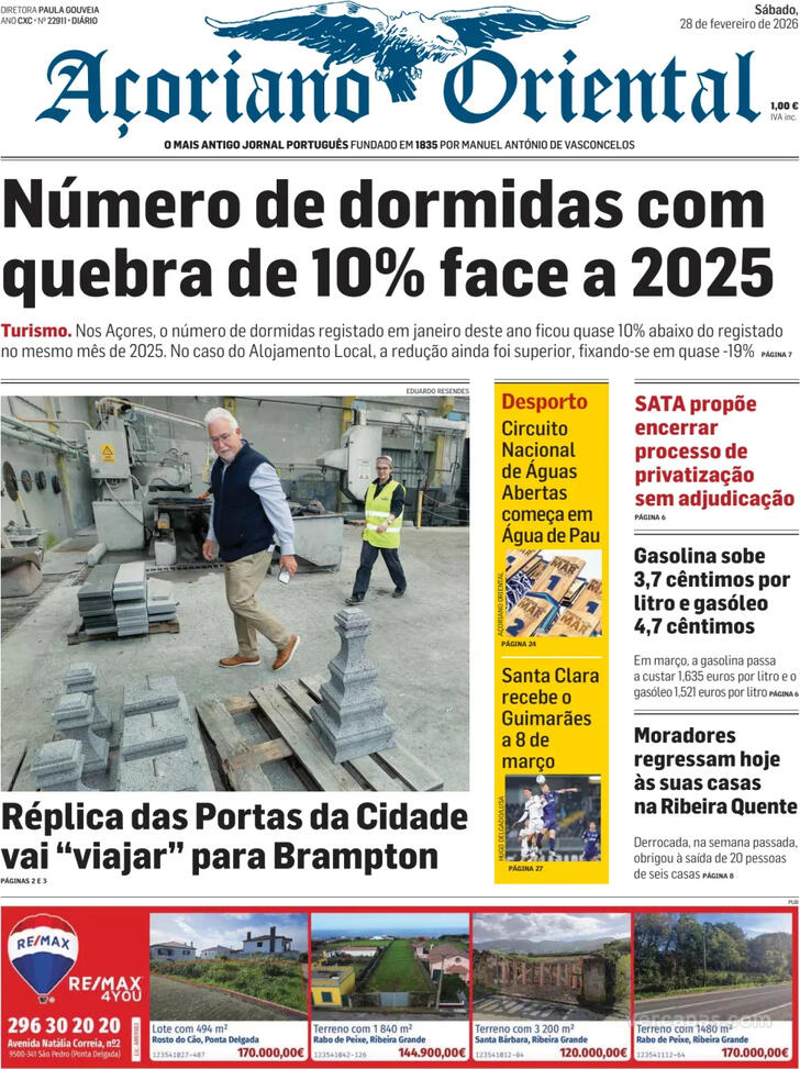 Capa A�oriano Oriental - 2026-02-28