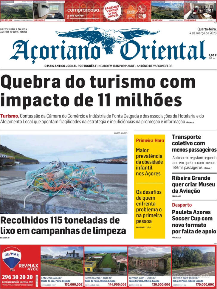Capa A�oriano Oriental - 2026-03-04