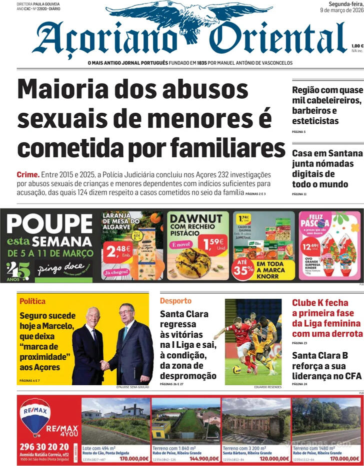 Capa A�oriano Oriental - 2026-03-09