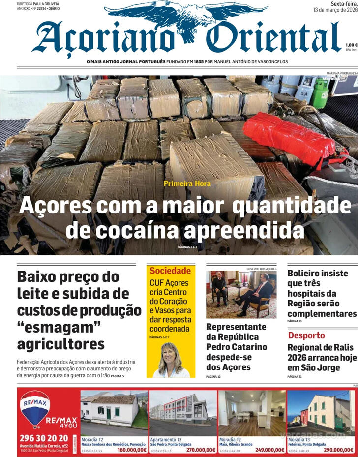 Capa A�oriano Oriental - 2026-03-13