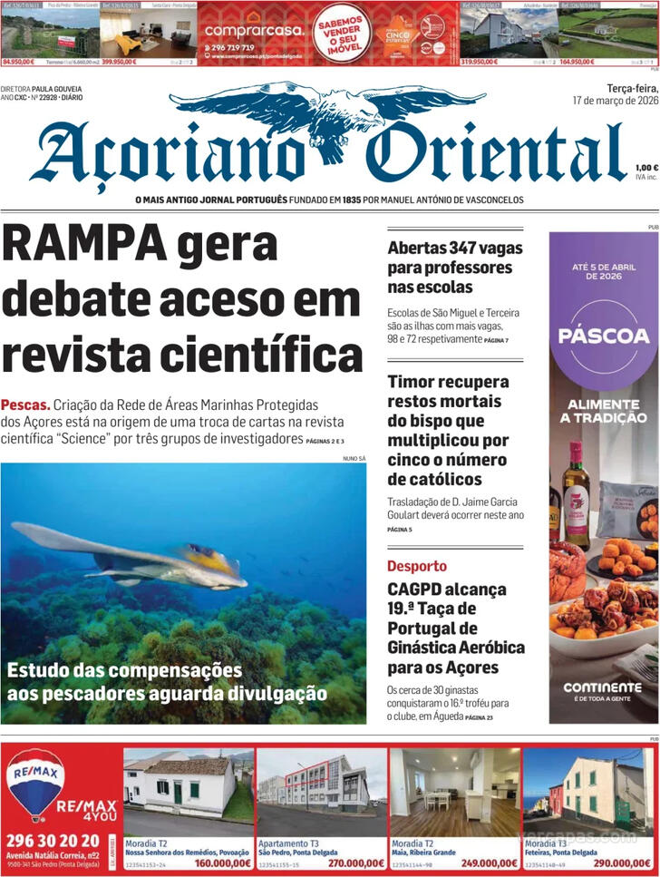 Capa A�oriano Oriental - 2026-03-17