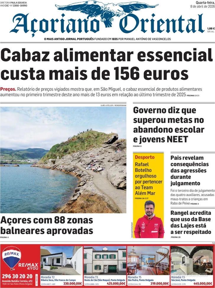 Capa A�oriano Oriental - 2026-04-08