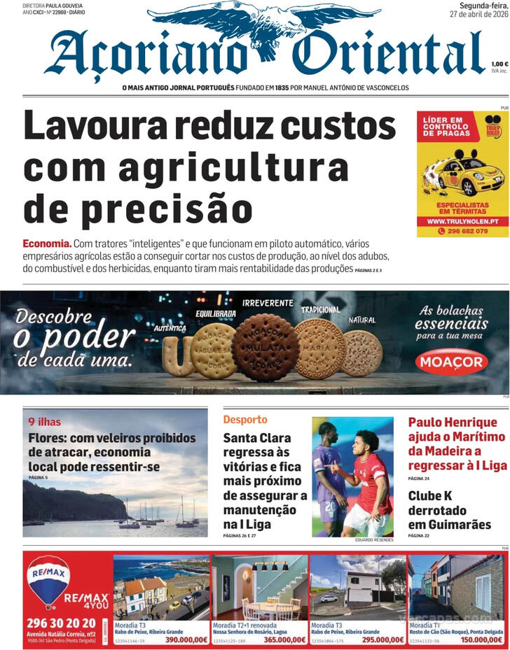 Capa A�oriano Oriental - 2026-04-27