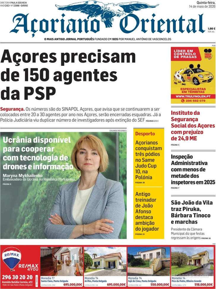 Capa A�oriano Oriental - 2026-05-14