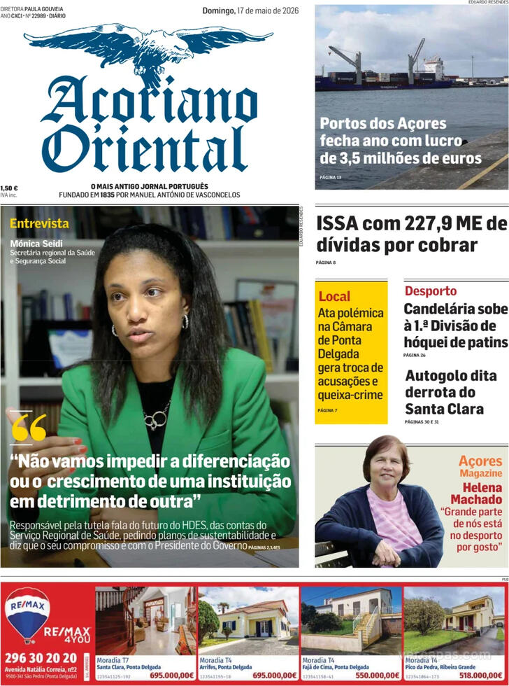 Capa A�oriano Oriental - 2026-05-17