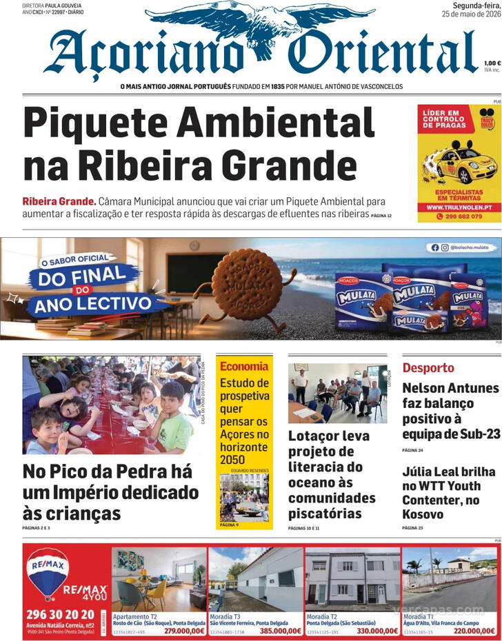 Capa A�oriano Oriental - 2026-05-25