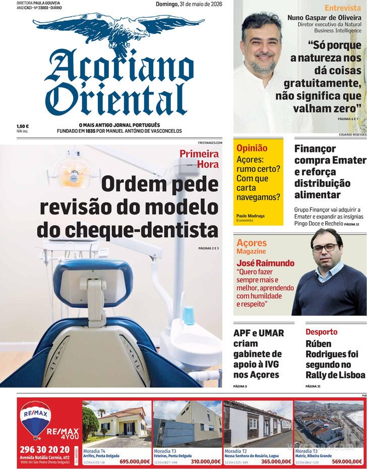 Capa A�oriano Oriental - 2026-05-31