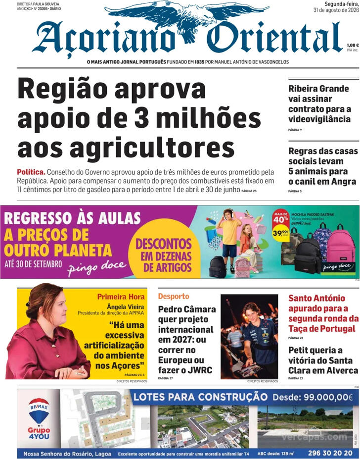 Capa A�oriano Oriental - 2026-08-31