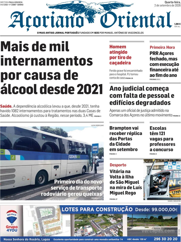 Capa A�oriano Oriental - 2026-09-02